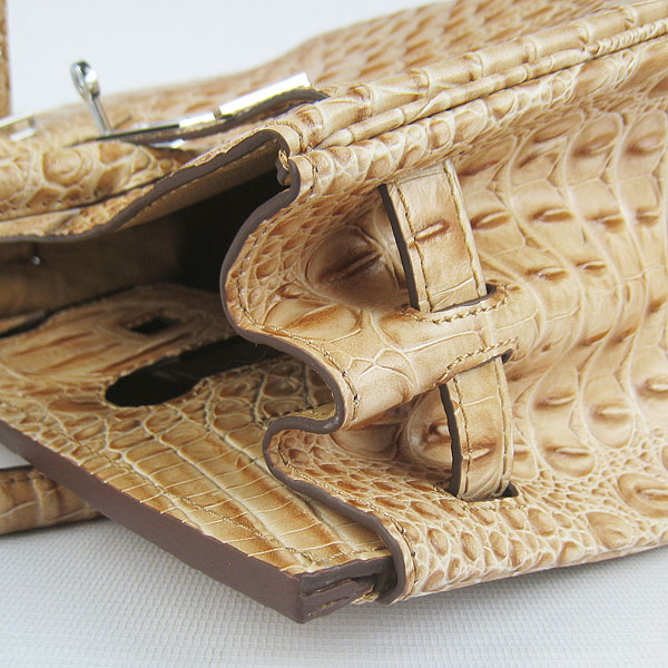 Replica Hermes Birkin 30CM Crocodile Head Veins Bag Earth Yellow 6088 On Sale - Click Image to Close